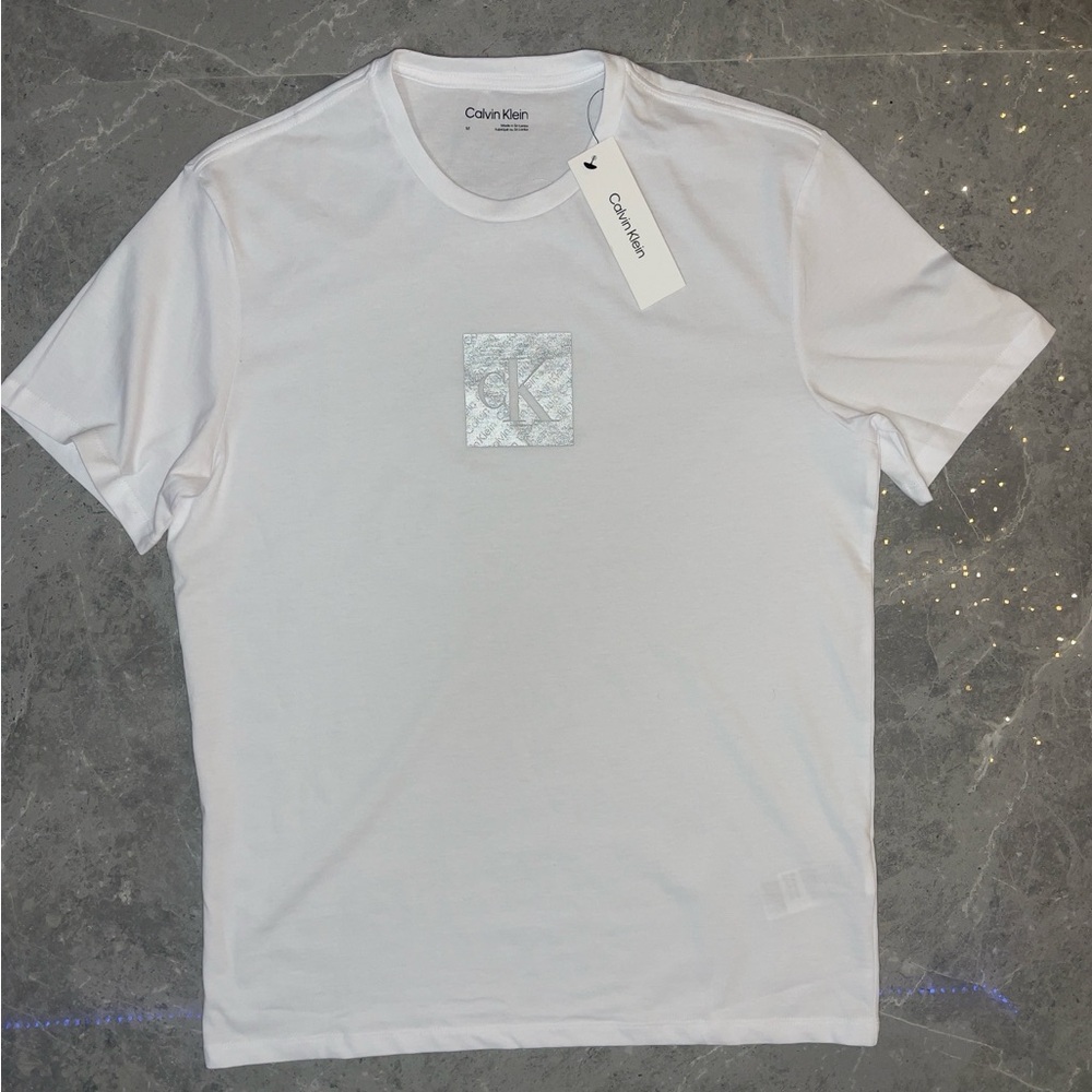 Calvin Klein Metallic Monogram Logo Graphic Classic T-Shirt